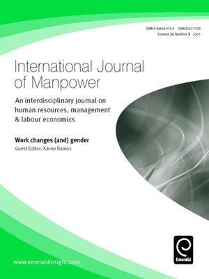 cover image of International Journal of Manpower, Volume 26, Issue 3